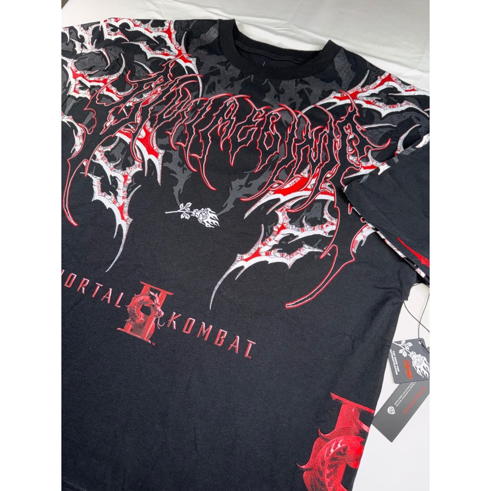 Civil Regime Mortal Kombat II Shao Kahn Black Graphic T-Shirt Mens XL NWT - Picture 3 of 8